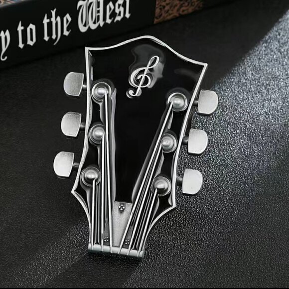 Union Jack British Guitar Rocker Belt Buckle - Picture 12 of 16